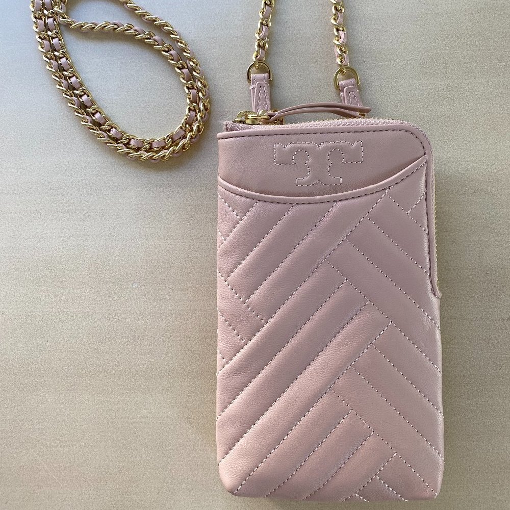 TORY BURCH Lambskin Leather Phone Crossbody